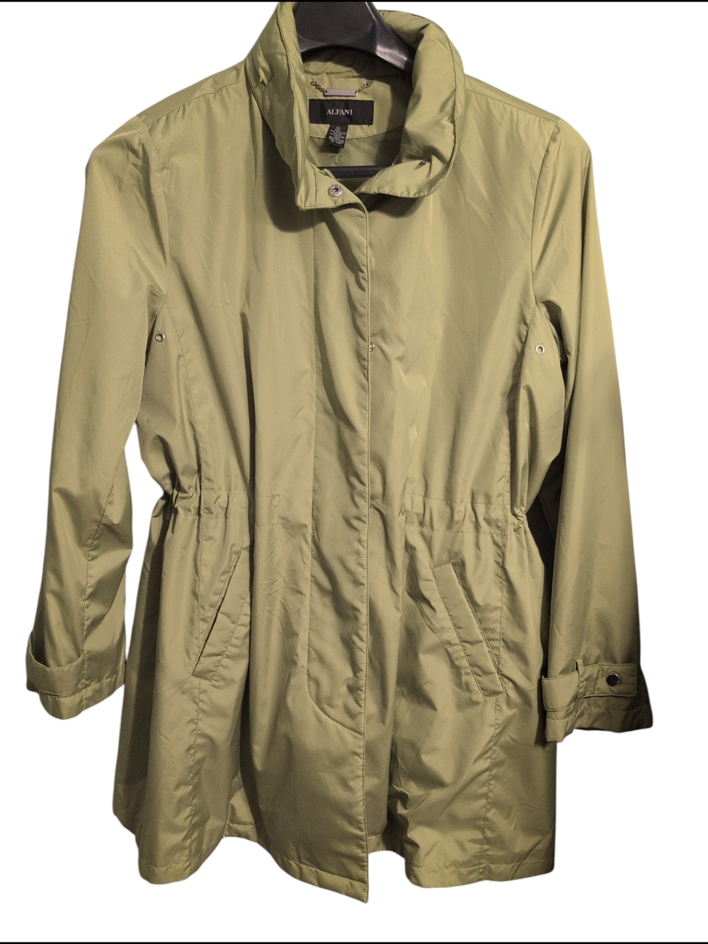 Alfani Women's Green Lightweight Anorak Rain Jacket Hood XLarge